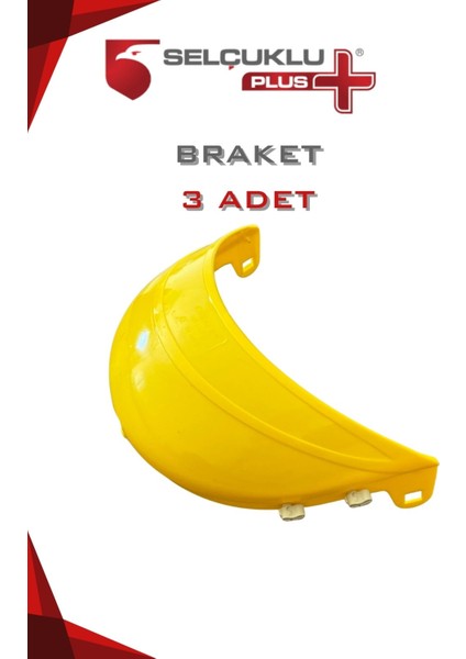 Yüz Koruyucu Siperlik Alınlığı Braket Sarı Renk Endüstriyel Güvenlik Ekipmanı 3 Adet