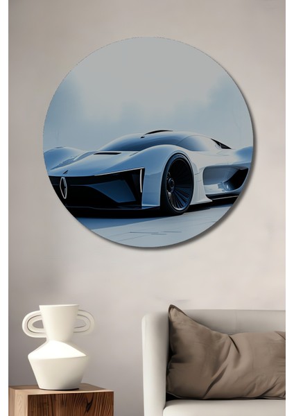 Fütüristik Beyaz Araba Modern Sanat Dekoratif Ahşap Ev/işyeri/ofis Yuvarlak Tablo