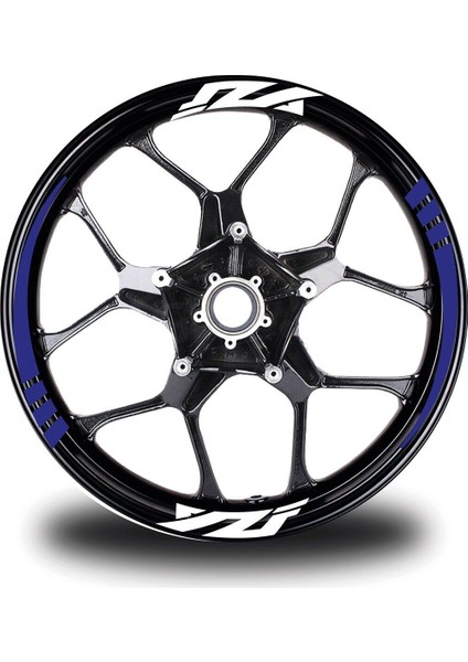 Yzf Yazılı Mavi Takım Jant Sticker Modeli Uyumlu