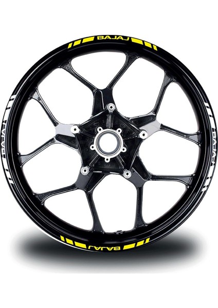 Bajaj Yazılı Kısa Dış Şerit 16'lı Çift Renk Jant Sticker Modeli fiyatları