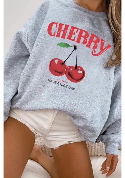 Bisiklet Yaka Chery 02 Ön Baskılı Içi Pamuklu Unisex Sweatshirt
