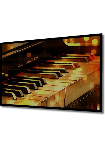 Çerçeve Görünümlü Altın Piyanist Yağlı Boya Görünümlü Dekoratif Ahşap Ev/işyeri/ofis Kare Tablo fiyatları