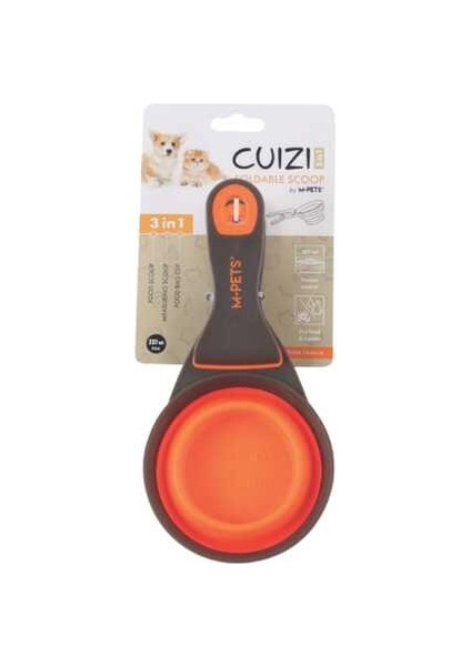 Cuizi 3in1 Fonksiyonel Mama Ölçü Kabı 237ML Turuncu