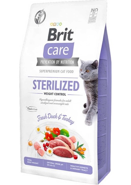 Kilo Kontrolü Için Ördekli Tahılsız Kısırlaştırılmış Kedi Maması 2kg