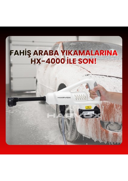 HX-4000 Yüksek Basınçlı Araç Yıkama Makinesi 290PSI 18.500RPM 4000MAH Çift Batarya Yıkama Tabancası fiyatları