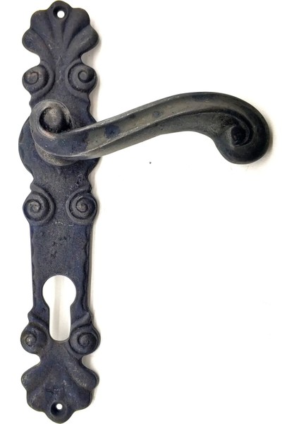 Antika Tarz Dekoratif Pirinç Okyanus Yale Kapı Kolu - 230X46 Mm, Oksit