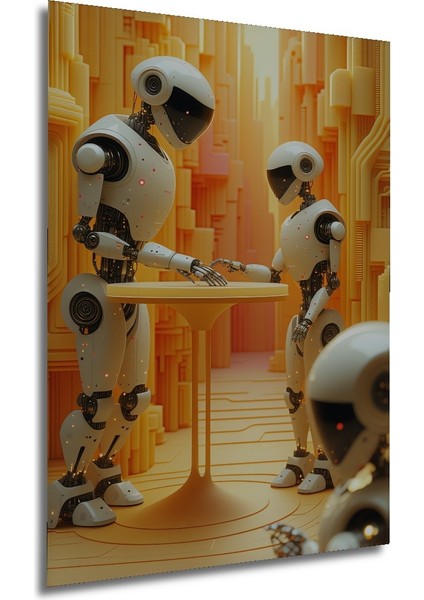 Robotik Buluşma Modern Sanat Dekoratif Ahşap Dekoratif Ev/işyeri/ofis Kare Tablo modelleri