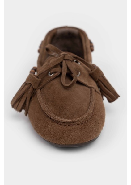 Fisher Taba Hakiki Süet Düz Taban Boncuk Detay Kadın Babet Ayakkabı fırsatları