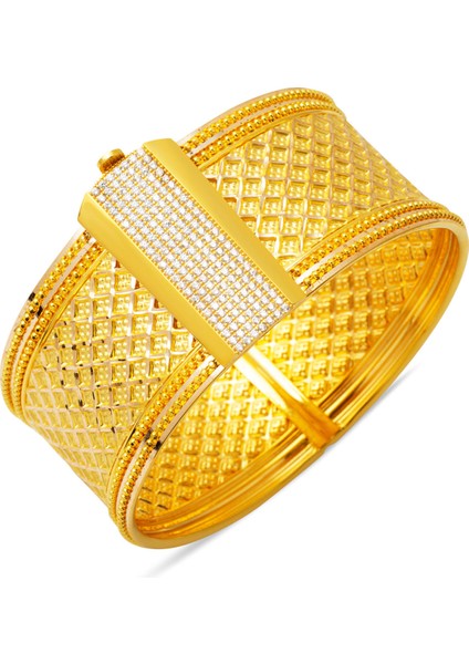 Sepet Hasır Kadın Kelepçe Altın Bilezik