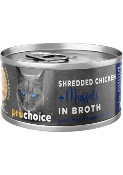 Prochoice Hypo Allergenic Tavuk Etli ve Midyeli Tahılsız Yetişkin Kedi Konservesi 70GR