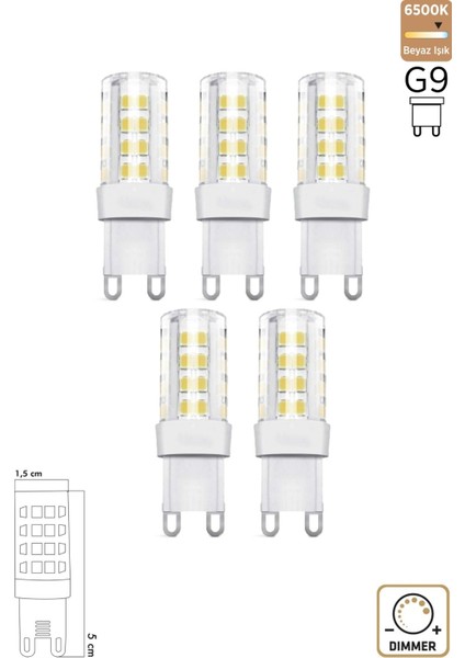 Mısır Şeffaf 5W 6500K G9 LED Ampul ERD-305