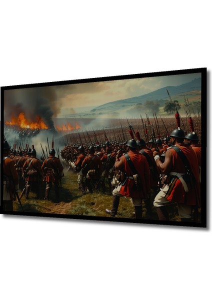 Çerçeve Görünümlü Tarihi Savaş Alanı Yağlı Boya Görünümlü Dekoratif Ahşap Ev/işyeri/ofis Kare Tablo fiyatları