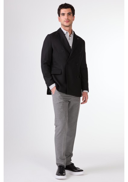 Siyah Kruvaze Slim Fit Erkek Ceket indirimleri