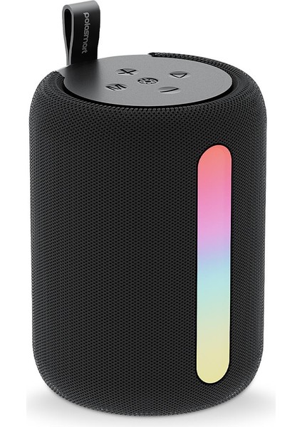 PBS228 Işıklı Taşınabilir Kablosuz Bluetooth Speaker Hoparlör 1200 Mah Siyah
