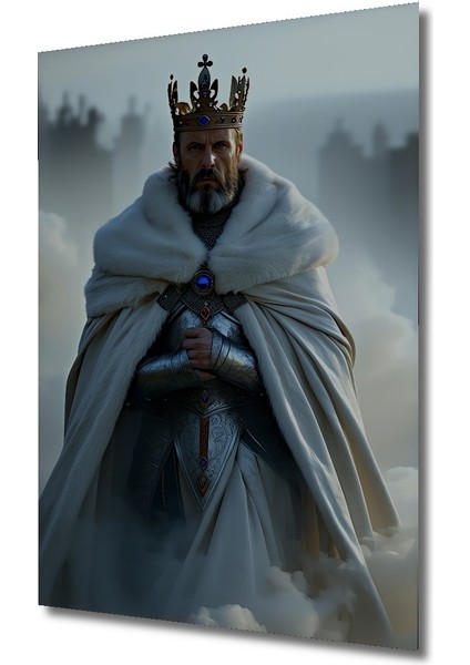 Kraliyet Zırhlı Hükümdar Yağlı Boya Görünümlü Dekoratif Ahşap Ev/işyeri/ofis Kare Tablo fiyatları