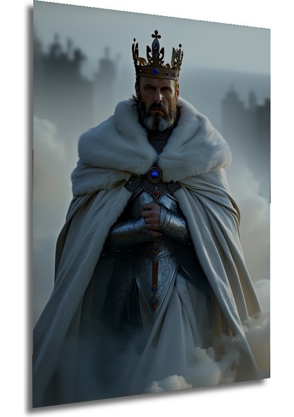 Kraliyet Zırhlı Hükümdar Yağlı Boya Görünümlü Dekoratif Ahşap Ev/işyeri/ofis Kare Tablo modelleri