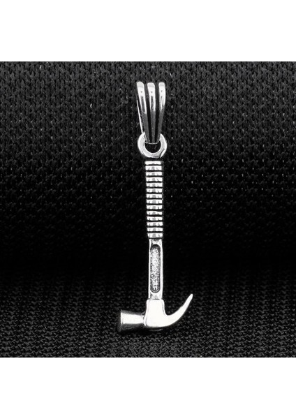 Çekiç Tasarımlı 925 Ayar Gümüş Erkek Kolye Ucu
