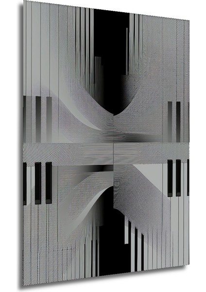 Piyano Tuşları Soyut Sanat Siyah Beyaz Görünümlü Dekoratif Ahşap Ev/işyeri/ofis Kare Tablo modelleri