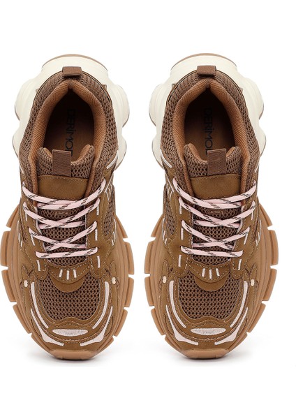 Kadın Camel Bağcıklı Kalın Tabanlı Sneaker 25AFD430414
