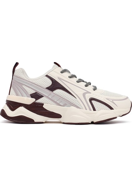 Kadın Bordo Bağcıklı Kalın Tabanlı Sneaker 25AFD431114