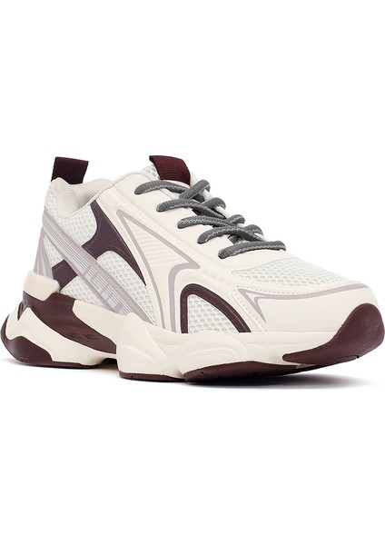 Kadın Bordo Bağcıklı Kalın Tabanlı Sneaker 25AFD431114