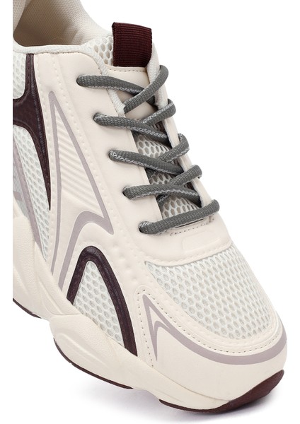 Kadın Bordo Bağcıklı Kalın Tabanlı Sneaker 25AFD431114