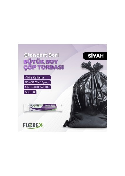 Standart Büyük Boy Çöp Poşeti 10X50 Adet (1 Koli) fiyatları