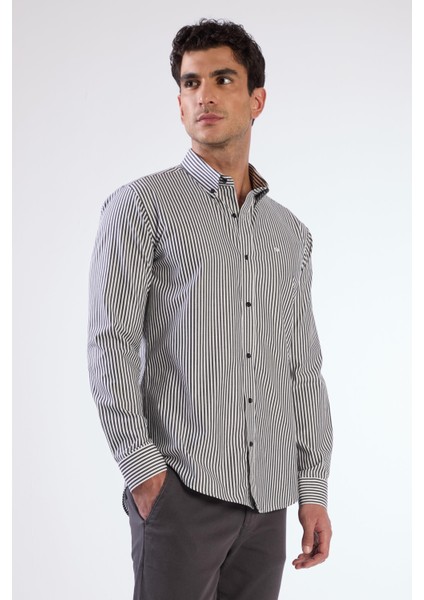 Siyah Kare Desen Erkek Gömlek - Regular Fıt fırsatları