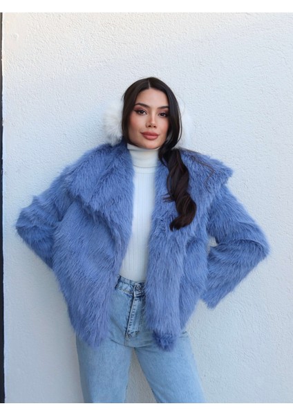 Şal Yaka Çıtçıtlı Suni Kürk