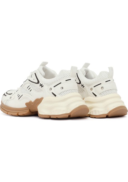 Kadın Beyaz Bağcıklı Kalın Tabanlı Sneaker 25AFD430414 indirimleri