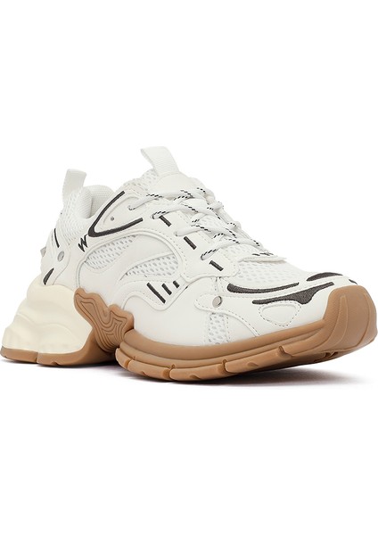 Kadın Beyaz Bağcıklı Kalın Tabanlı Sneaker 25AFD430414