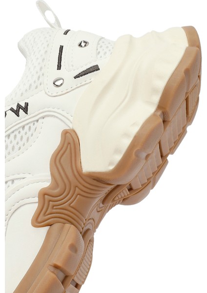 Kadın Beyaz Bağcıklı Kalın Tabanlı Sneaker 25AFD430414