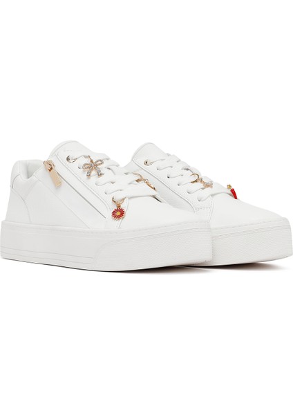 Kadın Beyaz Bağcıklı Kalın Tabanlı Sneaker 25AFD430918 modelleri