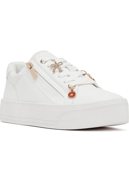 Kadın Beyaz Bağcıklı Kalın Tabanlı Sneaker 25AFD430918