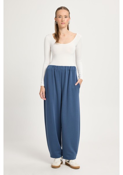 Kadın Indigo Oversize Modal Kumaş Yumuşacık Pantalon 30004 fiyatları