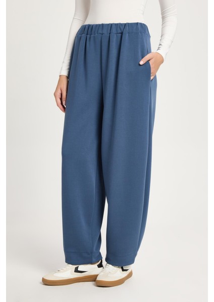 Kadın Indigo Oversize Modal Kumaş Yumuşacık Pantalon 30004 modelleri