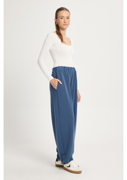 Kadın Indigo Oversize Modal Kumaş Yumuşacık Pantalon 30004 indirimleri