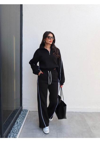 Şardonlu Yarım Fermuar Biyeli Takım