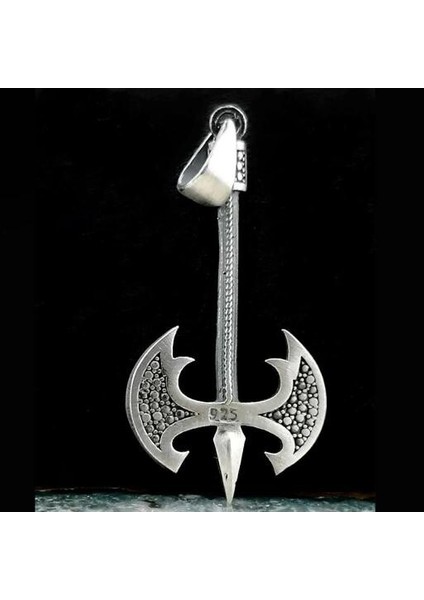 Özel Balta Tasarımlı 925 Ayar Gümüş Erkek Kolye Ucu