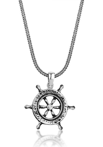 Gemi Dümeni 925 Ayar Gümüş Erkek Kolye