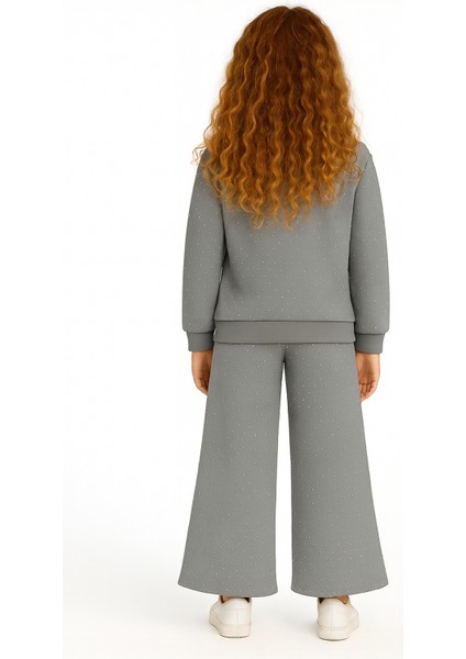 Kız Çocuk Küçük Taş Işlemeli Alt Üst Takım AK13595 fiyatları