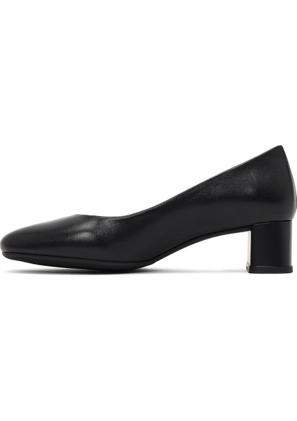 Flex Kadın Siyah Kalın Topuklu Deri Ayakkabı 25AFD380818 fiyatları