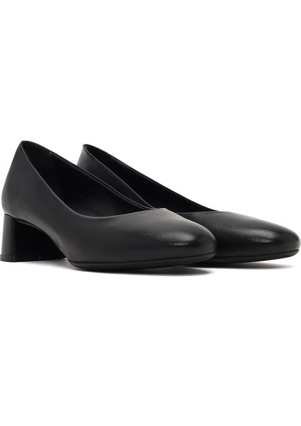Flex Kadın Siyah Kalın Topuklu Deri Ayakkabı 25AFD380818 modelleri