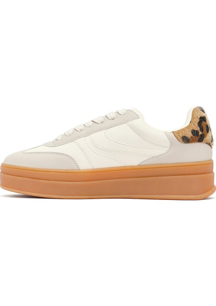 Kadın Bej Bağcıklı Kalın Tabanlı Sneaker 25AFD430814 fiyatları