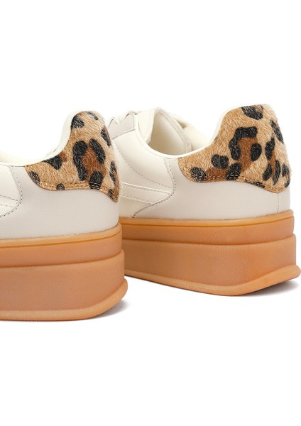 Kadın Bej Bağcıklı Kalın Tabanlı Sneaker 25AFD430814