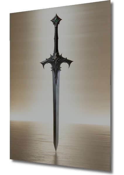 Efsanevi Elf Kılıcı Yağlı Boya Görünümlü Dekoratif Ahşap Ev/işyeri/ofis Kare Tablo fiyatları