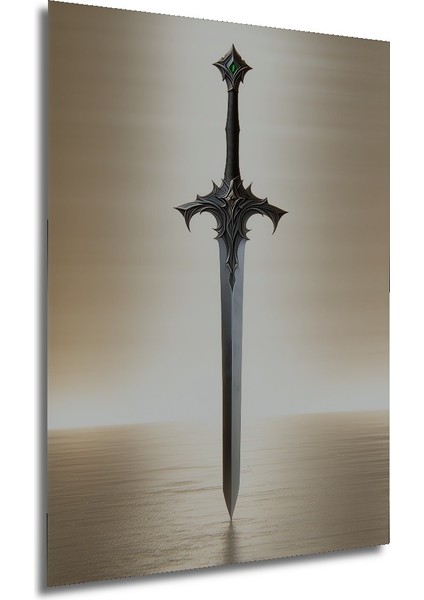 Efsanevi Elf Kılıcı Yağlı Boya Görünümlü Dekoratif Ahşap Ev/işyeri/ofis Kare Tablo modelleri