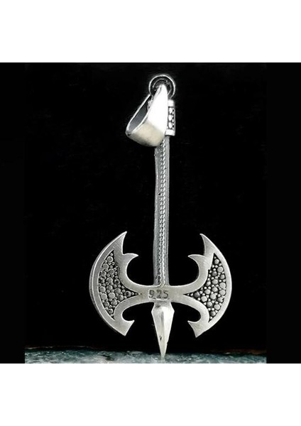 Özel Balta Tasarımlı 925 Ayar Gümüş Erkek Kolye Ucu