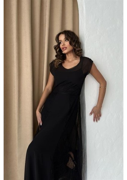 Ezel Glory Archernar Şifon Tül Elbise 2704-8 fiyatları