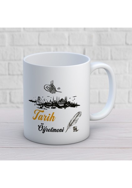 Tarih Öğretmenlerine Özel Öğretmenler Günü Hediyelik Baskılı Kupa